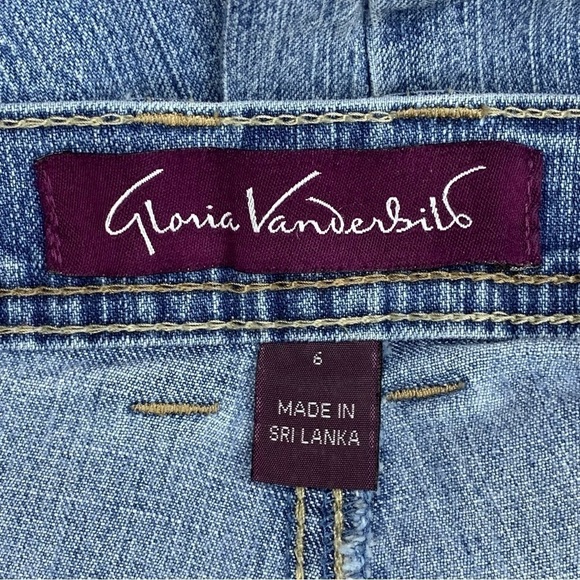 Size 6 Gloria Vanderbilt Blue Denim Tapered Leg Jeans Stretch Small - Picture 7 of 9